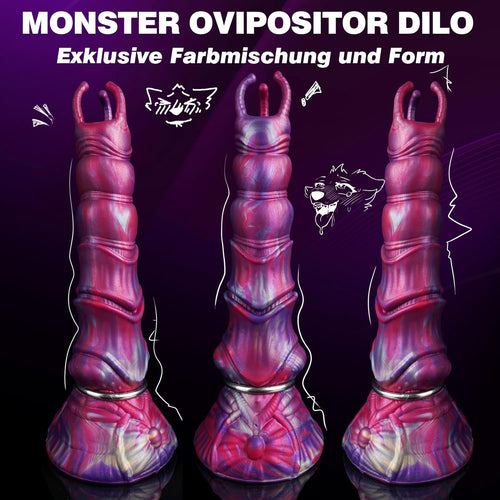 27cm Monster Ovipositor XXL Dildo mit 4 Silikoneiern Alien Dragon Dildo | Fantasy Knot Dildo groß Anal Plug, Analdildos BDSM Analspielzeug Dildoschwanz für Männer Frauen Paare Gay